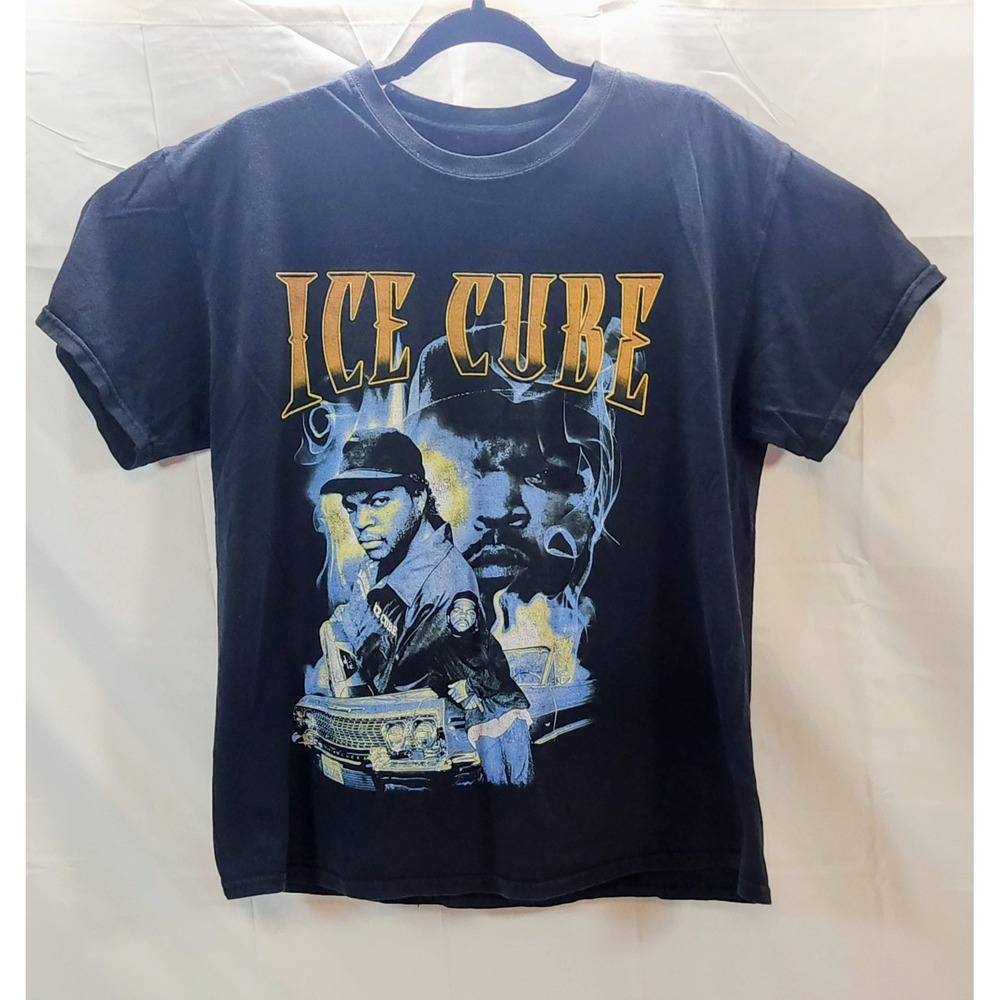VTG 90's Rapper Ice Cube Black Streetwear Short Sleeve T-Shirt Men's Size L